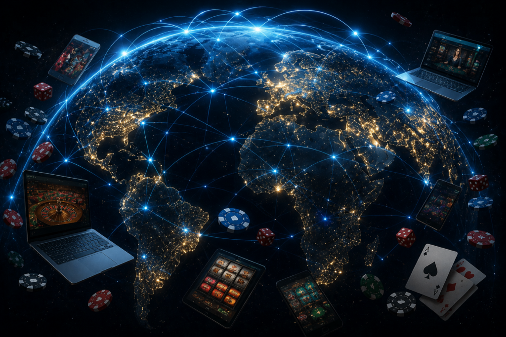 The Cross-Border Dimension - cross-border online casino activity, international gambling regulations and global digital casino network analysis