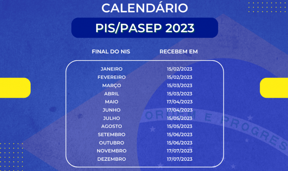 Calendário do PIS 2023